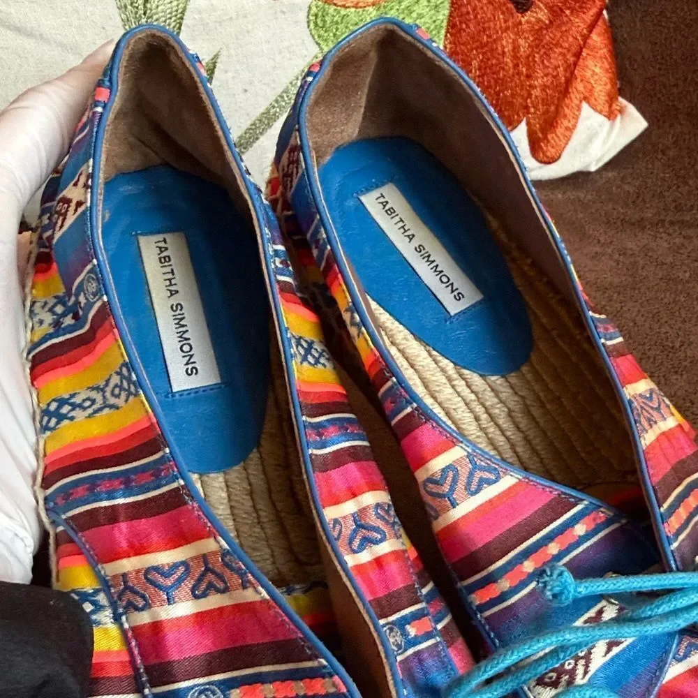 TABITHA SIMMONS ESPADRILLES BOHO BEACH SUMMER FESTIVAL FLATS SPAIM SPAIN VGC 39